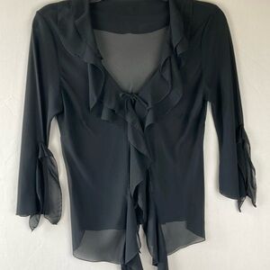 Beautiful black, sheer top size large, unknown brand
